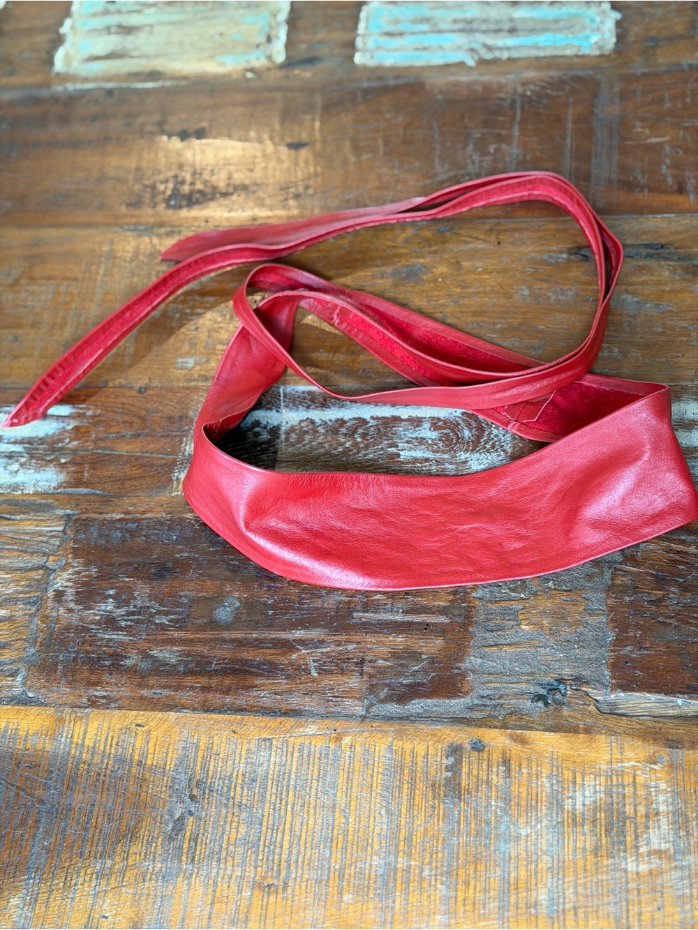 Women’s Red Leather Wrap Belt by ADA Handbags